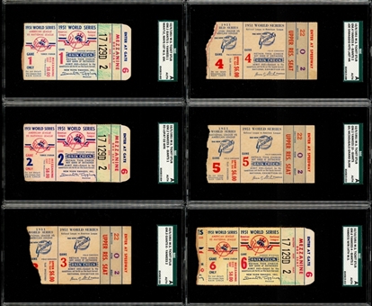 1951 World Series Ticket Stubs for Complete Series (SGC)
